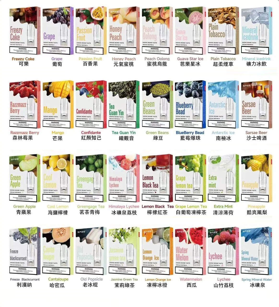 SP2S思博瑞電子煙一代煙彈丨透明替換彈 3入裝丨元氣蜜桃:圖片 2